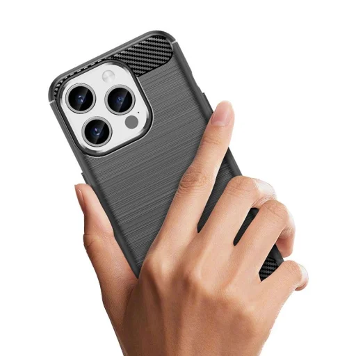 Rugalmas karbon mintázatú tok iPhone 15 Pro Carbon Case - fekete tok - 8