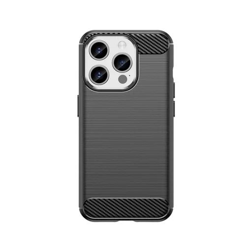 Rugalmas karbon mintázatú tok iPhone 15 Pro Carbon Case - fekete tok - 1