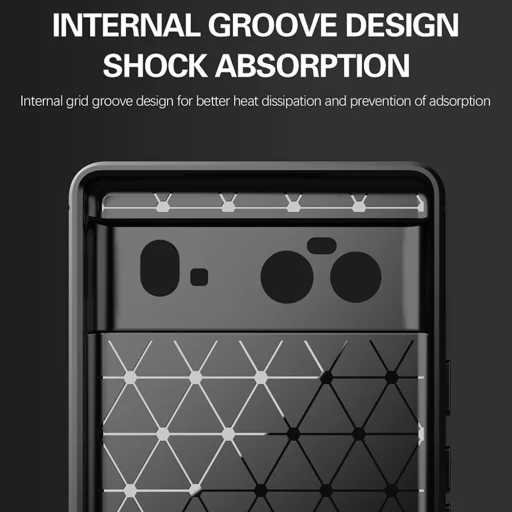 Google Pixel 6 Hátlap - Techsuit - Carbon Silicone - Fekete tok - 5