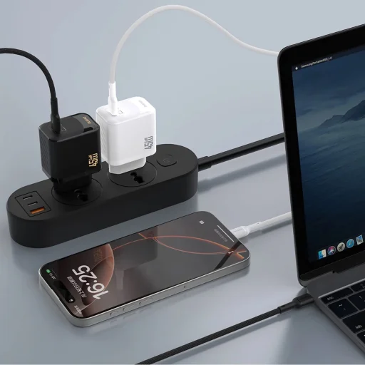 Dudao A28 45W GaN USB-C Hálózati Töltő - Fekete - 3