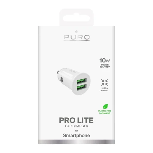 Puro Pro Lite autós töltő 2x USB-A 10W - Fehér - 2