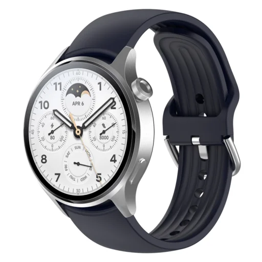 Huawei Watch GT 2 46mm / GT 3 46mm, Xiaomi Watch S1 Pro / Active - Techsuit óraszíj 22mm (W003) - Tintakék - 3