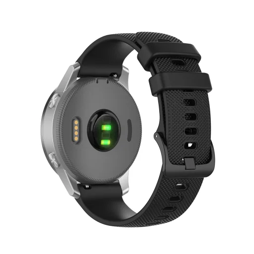 Techsuit óraszíj 18mm (W006) - a következőkhöz: Huawei Watch GT 4 (41mm)/W1/Honor Watch S1/Garmin Venu 2S/Vivoactive 4S - Fekete. - 2