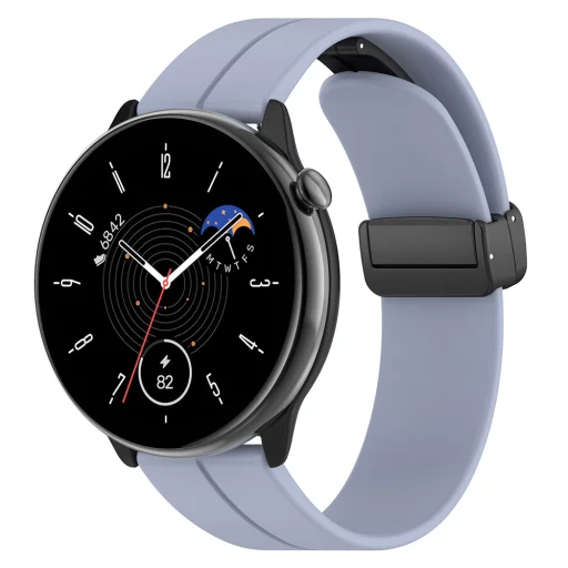 Szíj - 18 mm, Techsuit - Világoskék, kompatibilis: Huawei Watch GT 4 (41mm)/W1/Honor Watch S1/Garmin Venu 2S/Vivoactive 4S. - 2