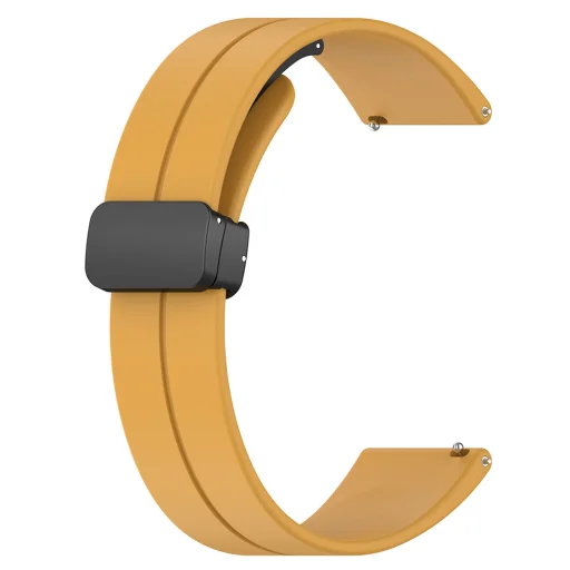 Techsuit - 18 mm-es óraszíj (W011) - Huawei Watch GT 4 (41 mm)/W1/Honor Watch S1/Garmin Venu 2S/Vivoactive 4S - Sárga. - 1