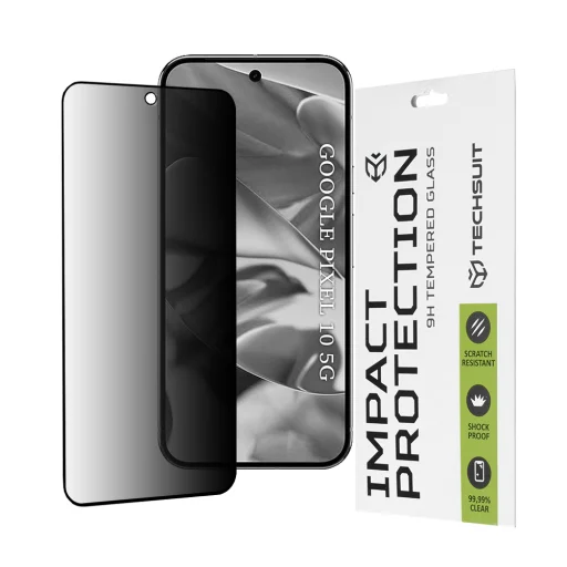 Techsuit - 111D Privacy Teljes Ragasztás - Google Pixel 10 - Fekete. üvegfólia - 1