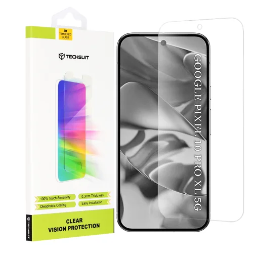 Átlátszó tok - Techsuit - Clear Vision Glass - Google Pixel 10 Pro XL számára. üvegfólia - 1