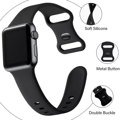 Techsuit - óraszíj (W031) - Apple Watch 1/2/3/4/5/6/7/8/9/10/SE/SE 2 (38/40/41/42mm) - Szürke. - 5