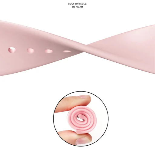 Apple Watch szíj - Techsuit (W031) - 1/2/3/4/5/6/7/8/9/10/SE/SE 2 (38/40/41/42mm) - Világos rózsaszín. - 2