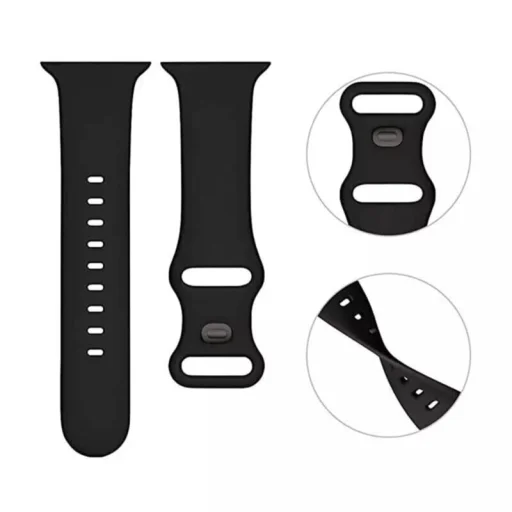 Apple Watch szíj - Techsuit (W031) - az 1/2/3/4/5/6/7/8/9/10/SE/SE 2/Ultra/Ultra 2 (42/44/45/46/49mm) modellekhez - Sötétlila. - 6