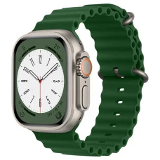 Apple Watch szíj - Techsuit (W038) - 1/2/3/4/5/6/7/8/9/10/SE/SE 2/Ultra/Ultra 2 (42/44/45/46/49mm) - Katonai zöld.