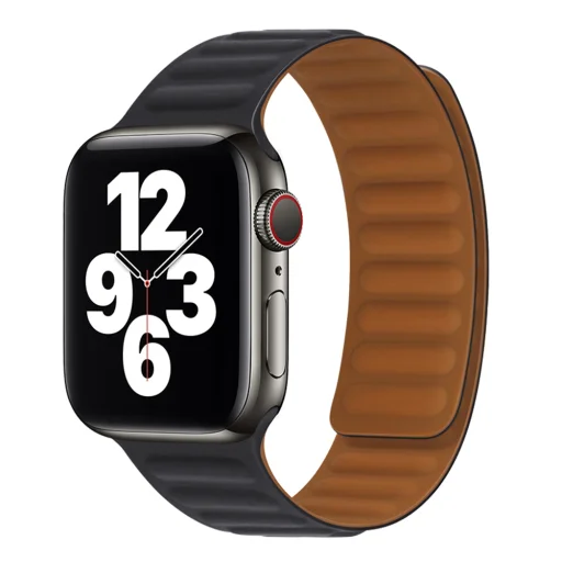  Techsuit - Óraszíj (W035) - Apple Watch 1/2/3/4/5/6/7/8/9/10/SE/SE 2 (38/40/41/42mm) - Fekete - 1