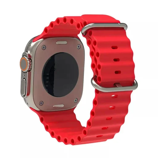 Óraszíj Apple Watch-hoz (1/2/3/4/5/6/7/8/9/10/SE/SE 2/Ultra/Ultra 2, 42/44/45/46/49 mm) - Techsuit (W038) - Piros. - 2