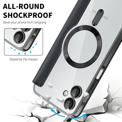  Samsung Galaxy A06 Fekete Techsuit SmartMag Könyv Tok - 4