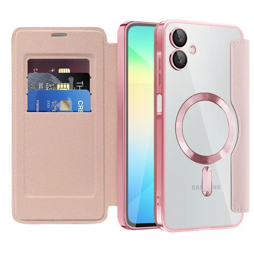  Samsung Galaxy A06 Rózsaszín Techsuit SmartMag könyv tok - 1