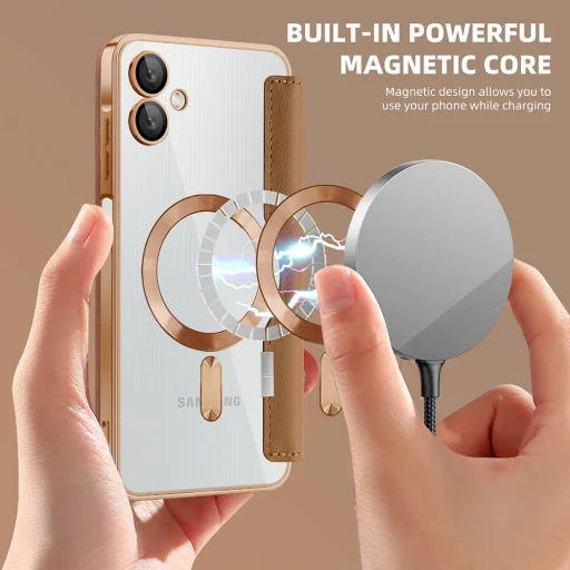  Samsung Galaxy A06 Barna Techsuit SmartMag Könyv Tok - 6