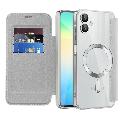  Samsung Galaxy A06 Szürke Techsuit SmartMag könyv tok - 1