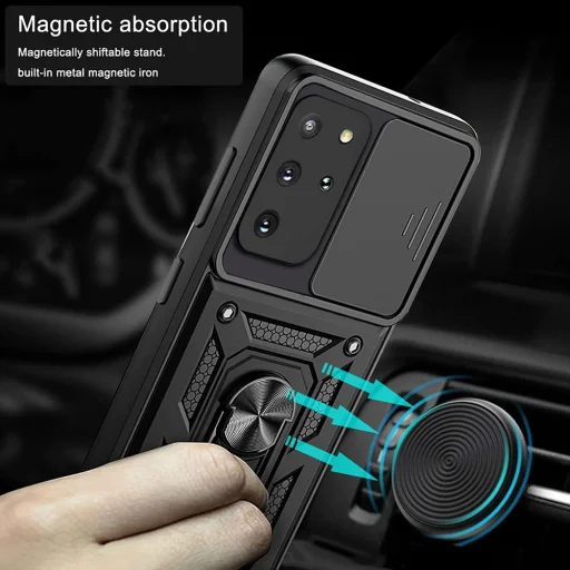 Samsung Galaxy S20 Plus 4G / S20 Plus 5G - Techsuit - CamShield Sorozat - Fekete tok - 2