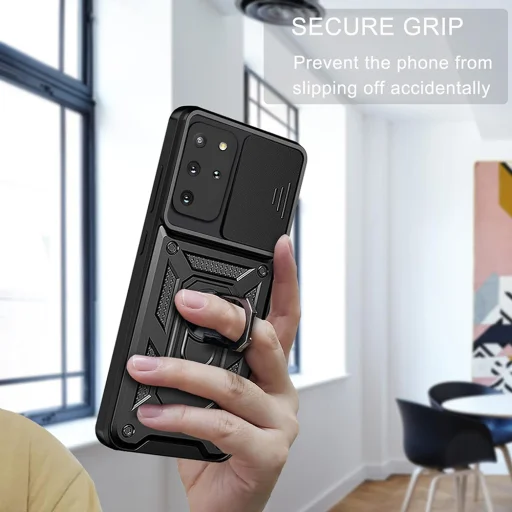 Samsung Galaxy S20 Plus 4G / S20 Plus 5G - Techsuit - CamShield Sorozat - Fekete tok - 3