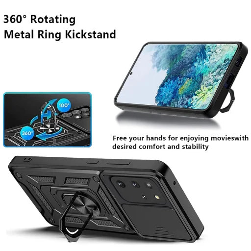 Samsung Galaxy S20 Plus 4G / S20 Plus 5G - Techsuit - CamShield Sorozat - Fekete tok - 6