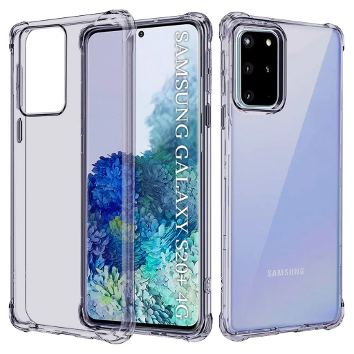 Samsung Galaxy S20 Plus 4G / S20 Plus 5G - Techsuit - Ütésálló Átlátszó Szilikon - Füst Fekete tok - 1