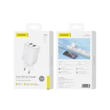 FONENG fali töltő EU63 2.4A 12W 2xUSB Fehér