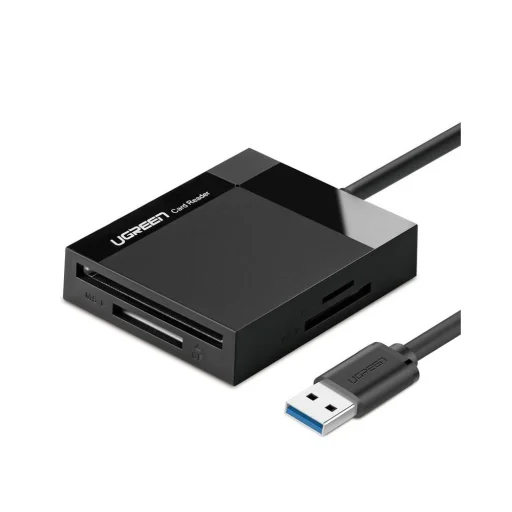 Ugreen CR125  USB 3.0 SD / micro SD / CF / MS kártyaolvasó 0.5m kábellel fekete - 1