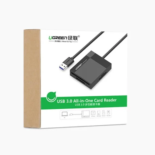 Ugreen CR125  USB 3.0 SD / micro SD / CF / MS kártyaolvasó 0.5m kábellel fekete - 5