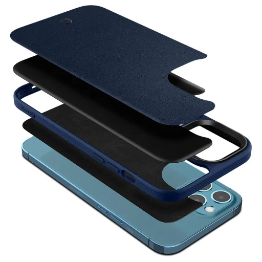 Spigen Cyrill Leather Brick bőr tok iPhone 12 Pro MAX Sötétkék (ACS01651) - 7