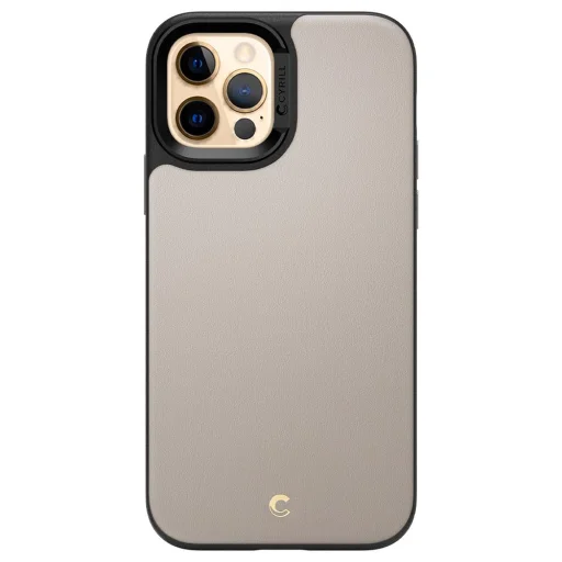 iPhone 12/ 12 Pro Spigen Cyrill Leather Brick bőr tok Kavicsszürke (ACS01734) - 3