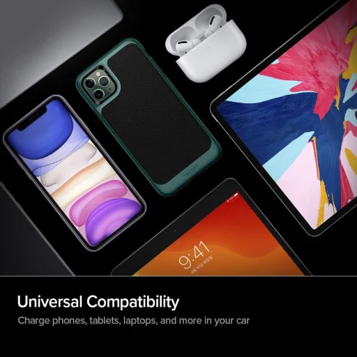 Spigen PC1800 PowerARC szivargyújtós töltő 2xUSB PD30W/QC.3.0 fekete - 3