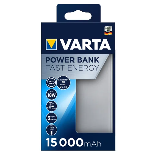 VARTA Power Bank Fast Energy 15000mAh ezüst - 2