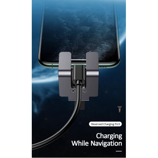 Usams ZJ060 Szellőzőre helyezhető fém gravity autós telefontartó szürke - 4