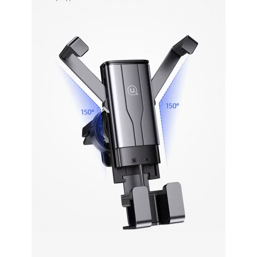 Usams ZJ060 Szellőzőre helyezhető fém gravity autós telefontartó szürke - 3