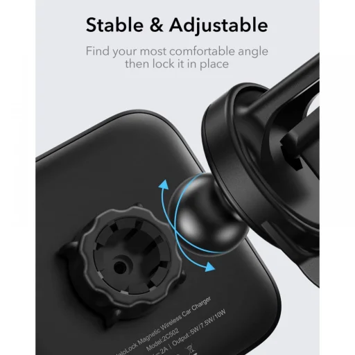 ESR HaloLock Mágneses MagSafe Szellőzőre helyezhető Autós telefontartó vezeték nélküli töltéssel fekete - 4