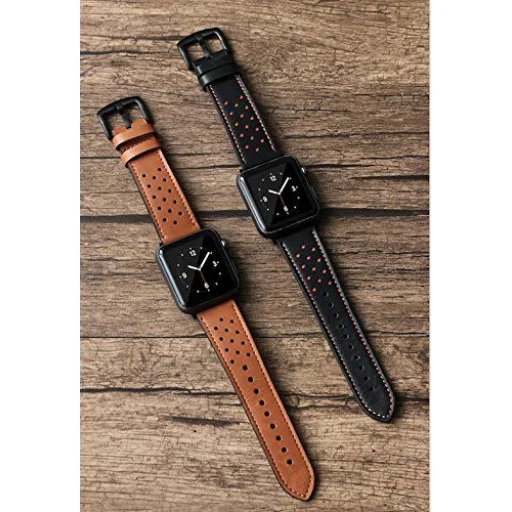 TECH-PROTECT BŐR ÓRASZÍJ APPLE WATCH 4/5/6/7/8/SE/Ultra (42/44/45/49mm) BARNA - 7