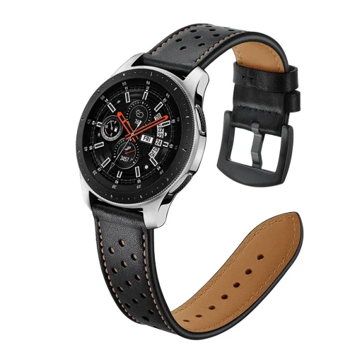 Samsung Galaxy Watch 46mm Tech-Protect Bőr Óraszíj Fekete - 3