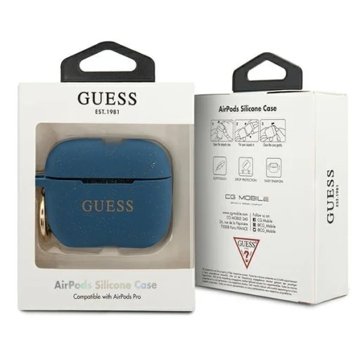 AirPods Pro 1/2 Guess Glitter Silicone GUACAPSILGLBL tok kék - 3