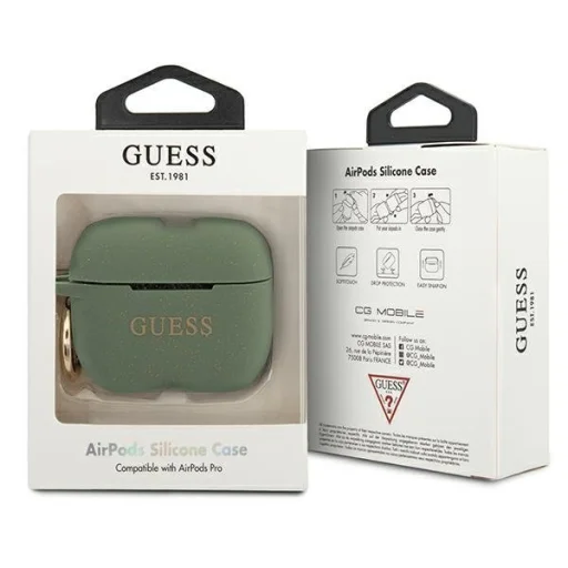 Guess Glitter Silicone GUACAPSILGLKA AirPods Pro 1/2 tok khaki - 3