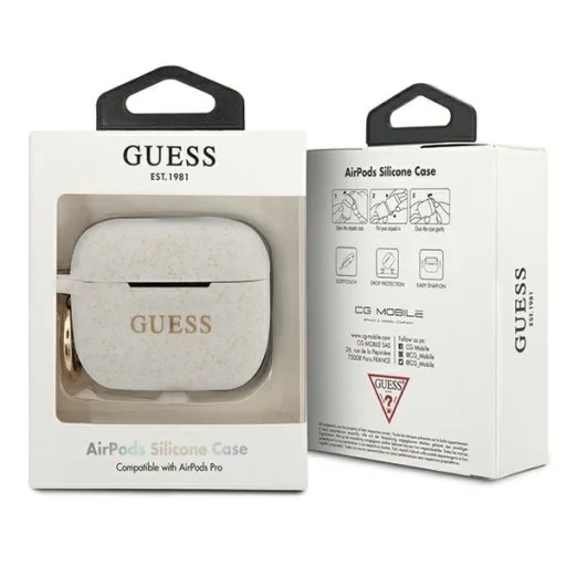 Guess Glitter Silicone GUACAPSILGLWH AirPods Pro 1/2 tok fehér - 3