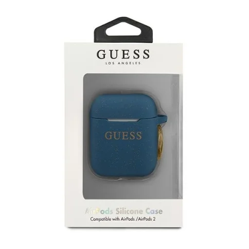 Guess Glitter Silicone GUACCSILGLBL AirPods 1/2 tok kék - 3