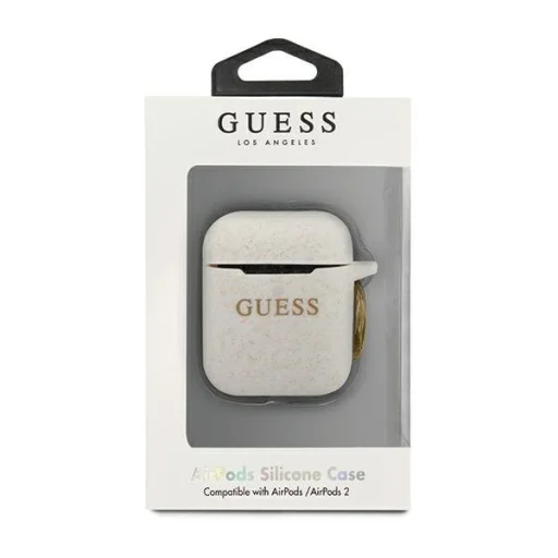 Guess Glitter Silicone GUACCSILGLWH AirPods 1/2 tok fehér - 3
