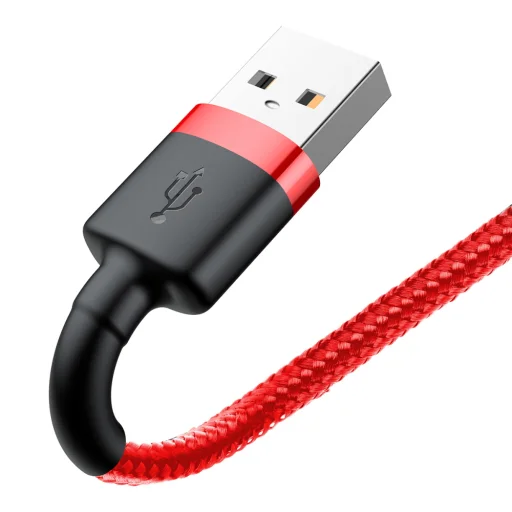 Baseus Cafule Nylon harisnyázott USB/Lightning kábel QC3.0 1.5A 2m piros (CALKLF-C09) - 3