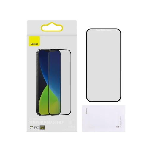 Baseus 2x 0,25 mm frosted kijelzővédő üvegfólia iPhone 12 Pro MAX fekete (SGAPIPH67N-KM01) - 4