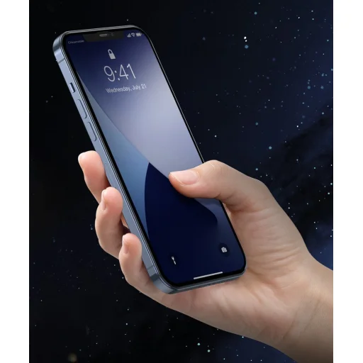 Baseus 2x 0,25 mm frosted kijelzővédő üvegfólia iPhone 12 Pro MAX fekete (SGAPIPH67N-KM01) - 11