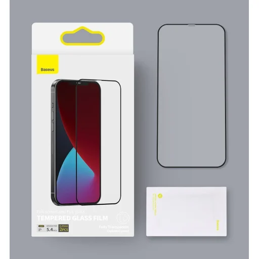 iPhone 12/ 12 Pro Baseus 2x 0,25 mm kijelzővédő üvegfólia fekete (SGAPIPH61P-KC01) - 18