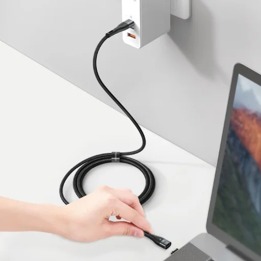 Baseus Zinc mágneses kábel USB Type-C - USB Type-C PD 100W 1.5m fekete (CATXC-Q01) - 7