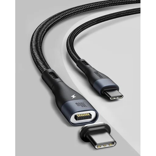 Baseus Zinc mágneses kábel USB Type-C - USB Type-C PD 100W 1.5m fekete (CATXC-Q01) - 11