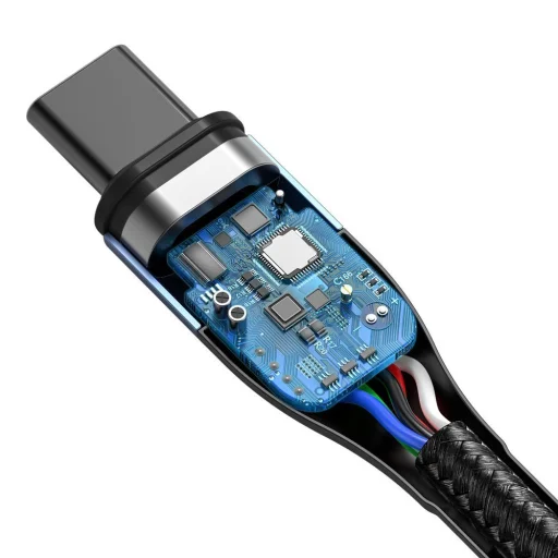 Baseus Zinc mágneses kábel USB Type-C - USB Type-C PD 100W 1.5m fekete (CATXC-Q01) - 3