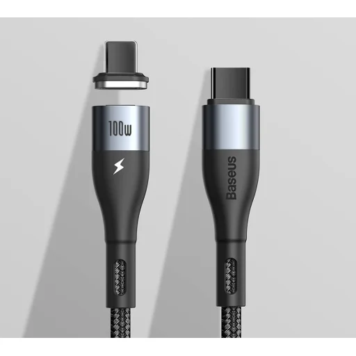 Baseus Zinc mágneses kábel USB Type-C - USB Type-C PD 100W 1.5m fekete (CATXC-Q01) - 21